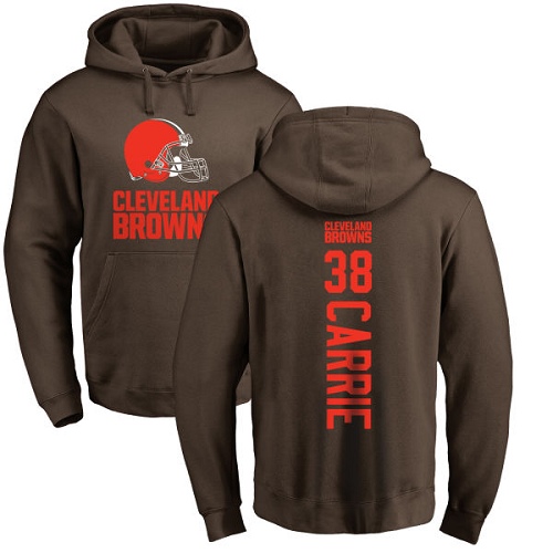 Men Cleveland Browns T J Carrie Brown Jersey #38 NFL Football Backer Pullover Hoodie Sweatshirt->cleveland browns->NFL Jersey